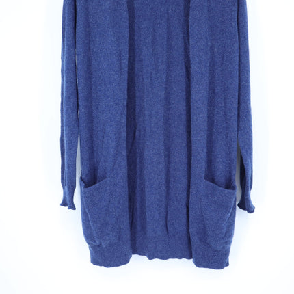 Theory 100% Cashmere Open Long Line Cardigan Blue Fitted Sleeve Women's S