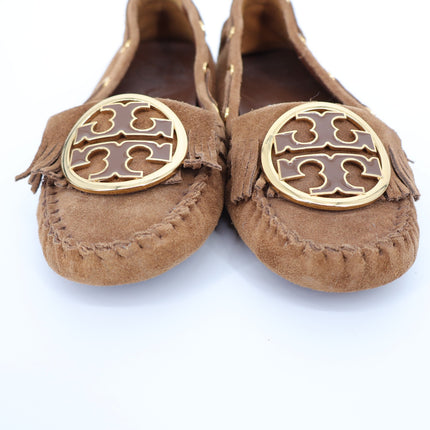 TORY BURCH Alexandra Suede Moccasin Loafers Brown Slip On Women's 6.5
