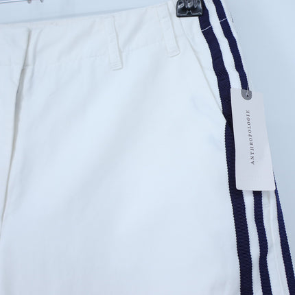 Maeve Gaucho Pants White Side Stripe NWT Cropped Wide Leg High Rise Women's 4