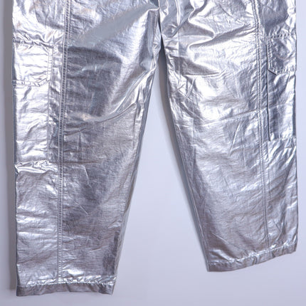 FP MOVEMENT Mesmerize Me Shine Pants NWT Silver Cargo Pull On Women's XS