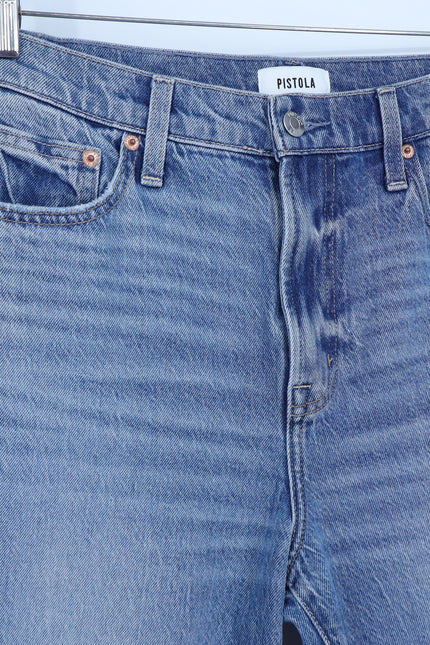 PISTOLA Bri High Rise Jeans Charleston Blue Slim Straight Zip Fly Women's 28