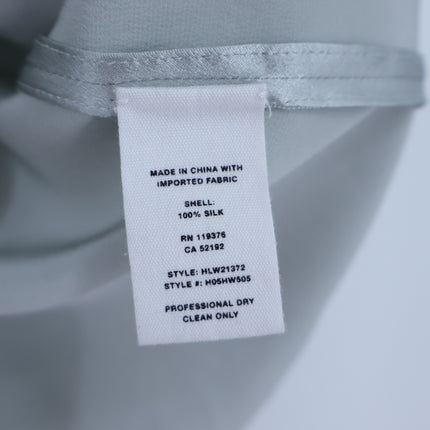 Helmut Lang Silk Sleeveless Blouse Silver Ruched Armhole Lightweight Women's S