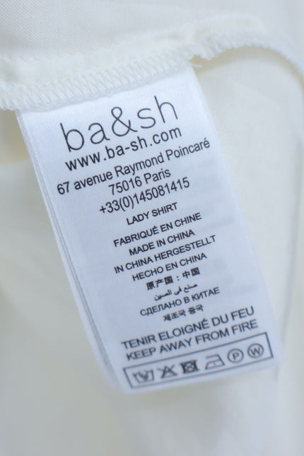 BA&SH Betsey Chain Trim Shirt Ecru White Neck Button Up Blouse Women's 3/US L