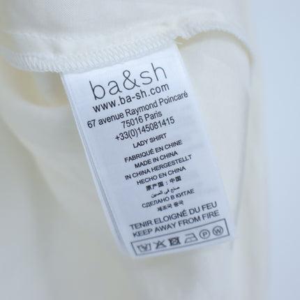 BA&SH Betsey Chain Trim Shirt Ecru White Neck Button Up Blouse Women's 3/US L