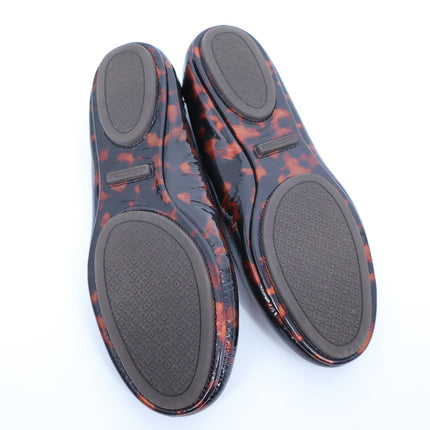 TORY BURCH Minnie Travel Ballet Flats NWOT Tortoise Brown Slip On Women's 6.5