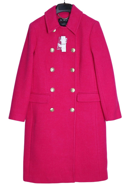J. CREW NWT Warwick Italian Wool Blend Stadium Cloth Topcoat Pink Women's 00