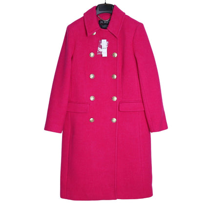J. CREW Warwick Top Coat NWT Pink Italian Wool Blend Stadium Cloth Women's 00