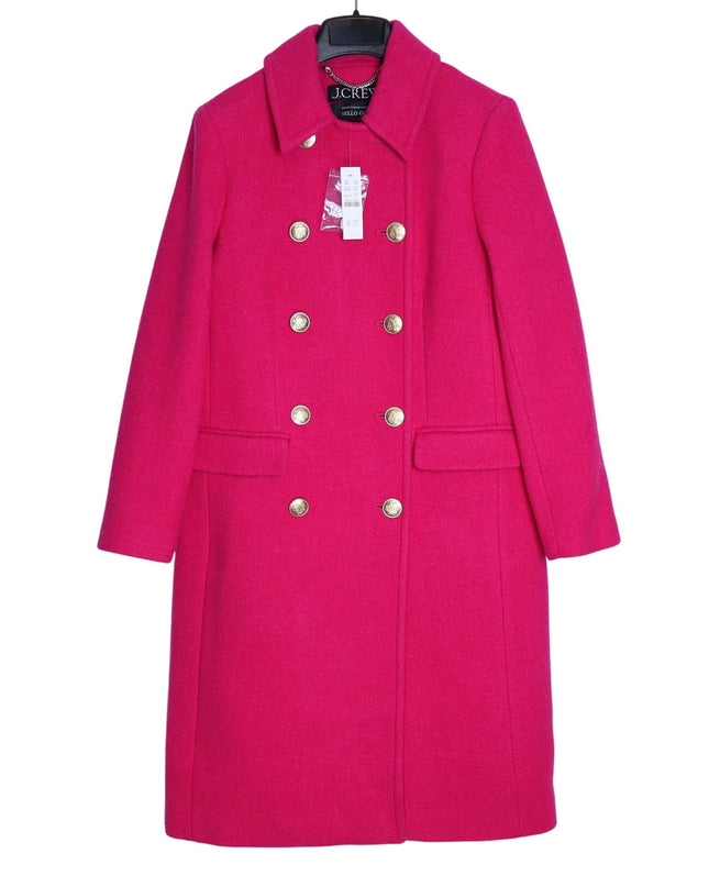 J. CREW Warwick Top Coat NWT Pink Italian Wool Blend Stadium Cloth Women's 00