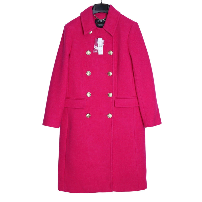 J. CREW Warwick Top Coat NWT Pink Italian Wool Blend Stadium Cloth Women's 00