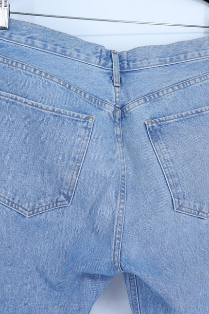 AGOLDE Riley Straight Cropped Jean Renewal Blue Light Wash High Rise Women's 31