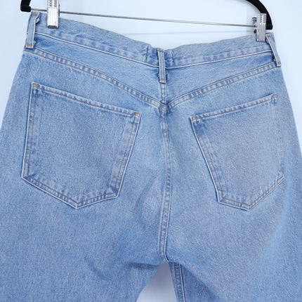 AGOLDE Riley Straight Cropped Jean Renewal Blue Light Wash High Rise Women's 31