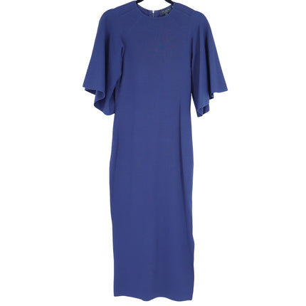 TED BAKER Lounia Bodycon Midi Dress Navy Blue Flare Sleeve Women's 2