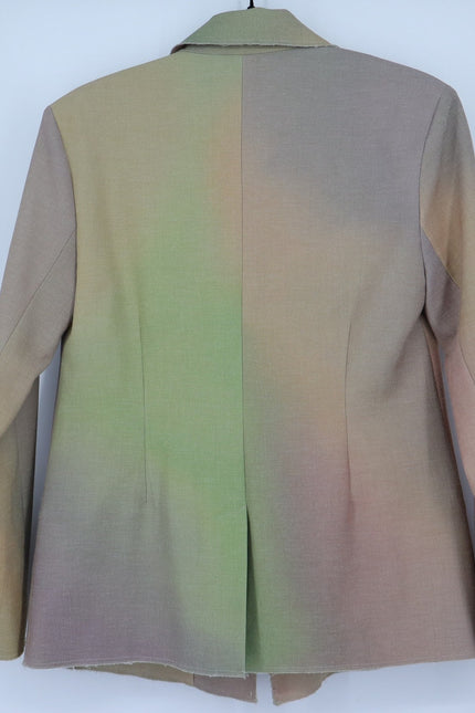 COTELAC Daphne Linen Jacket Rainbow Single Breasted Blazer Women's 1/US 6
