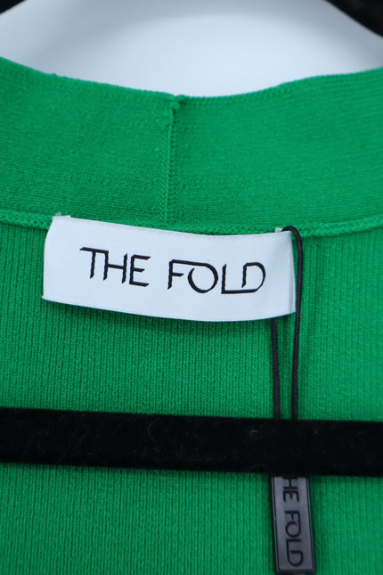 THE FOLD Vienna Sculpt Knit Midi Dress Emerald Green NWT Laser Cut Women's 10