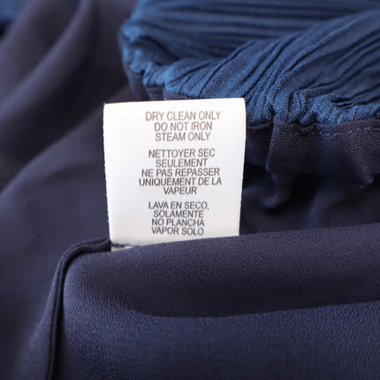 Worth Pleated Pencil Midi Skirt Ink Blue NWT Semi Sheer Women's SP