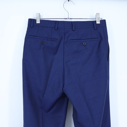 John Varvatos Bleecker Dress Pants Navy Wool Slim Flat Front Men's 36S/29S