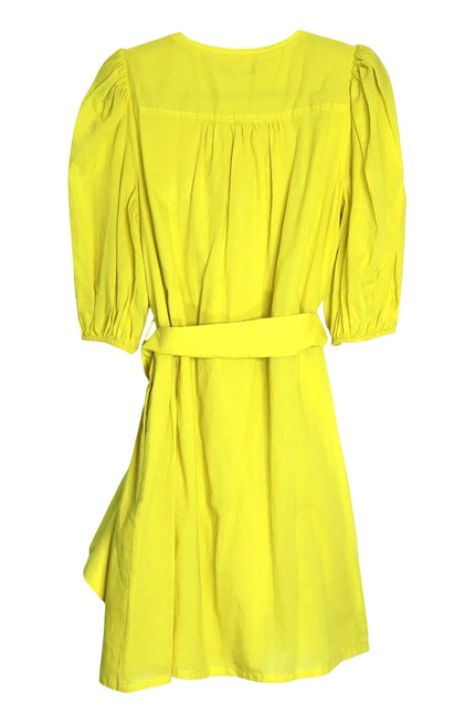 TRINA TURK NWT Malina Mini Dress Sunshine State Yellow Half Sleeve Women's M