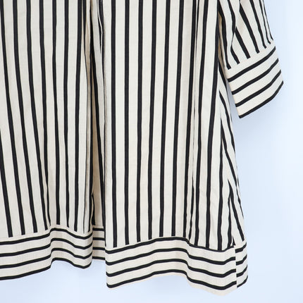 ENGLISH FACTORY Stripe Collared Mini Dress Beige Black NWT Pullover Women's S
