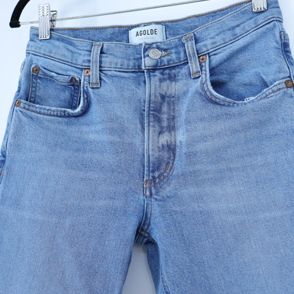 AGOLDE Willow Mid Rise Jean Torch Blue Slim Crop Light Wash Ankle Cut Women's 24