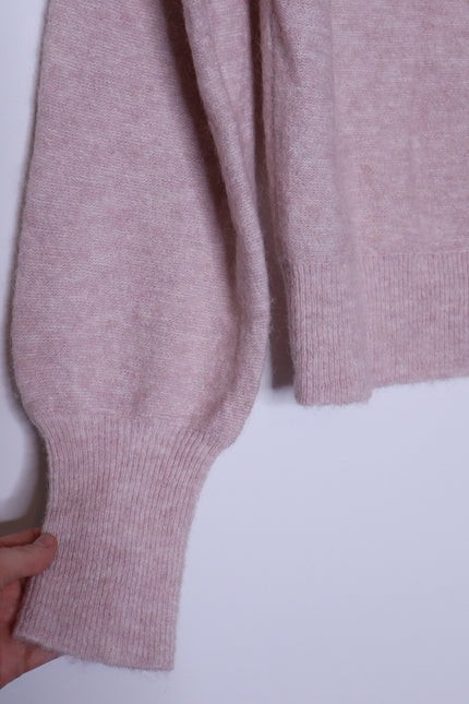 TED BAKER Larbow Statement Bow Sweater Pink Wool Knit Pullover Women's 0/US 2