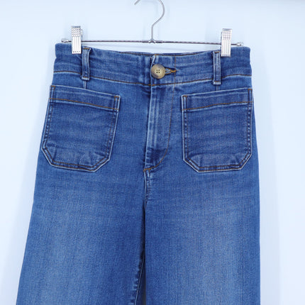 Maeve The Colette Jeans Blue Mini Fern Wash Cropped Wide Leg Women's 26