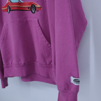 Cloney Purple Rain Corvette Hoodie Prince Pullover Graphic Sweatshirt Women's L
