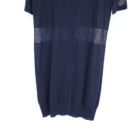 Peserico Open Knit Longline Cardigan Black Short Sleeve Women's 42/US 10