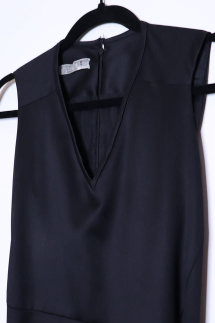 REED KRAKOFF Sleeveless Belted Dress Black Knee Length V Neck Women's 6
