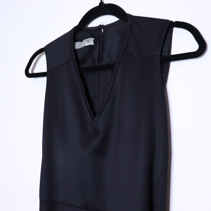 REED KRAKOFF Sleeveless Belted Dress Black Knee Length V Neck Women's 6