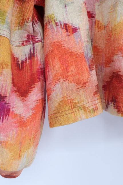 BA&SH Primrose Sweatshirt Ocre Chevron Print Balloon Sleeve Women's S/US 4