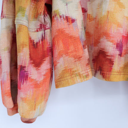 BA&SH Primrose Sweatshirt Ocre Chevron Print Balloon Sleeve Women's S/US 4