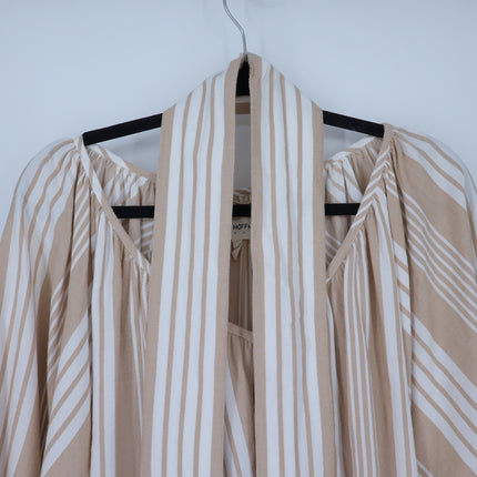 Mara Hoffman Swim Cover Up Dress Beige and White Striped Belted Women's XS