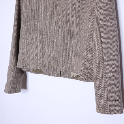 BA&SH Blanche Blazer Beige Cropped Long Sleeves Lady Jacket Women's 1/US 4