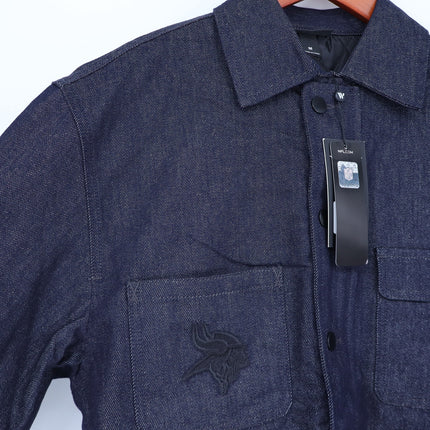 The Wild Collective Minnesota Vikings Embroidered Jacket Navy Blue NWT Men's M