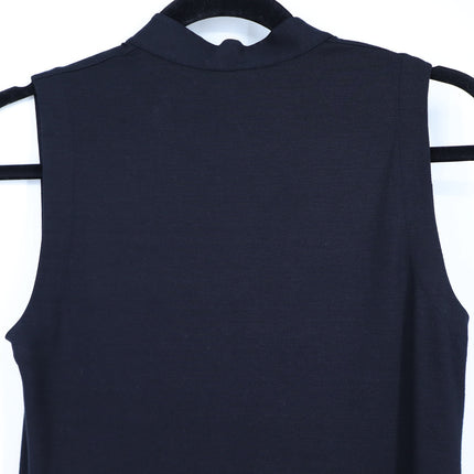 AKRIS PUNTO Black Ruffle Front Top Sleeveless Modal Knit Women's 6