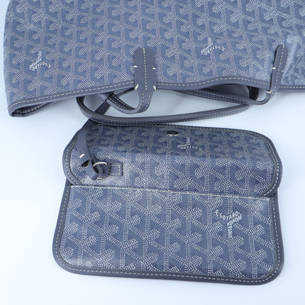 GOYARD Anjoy Reversible PM Tote Bag Gray Coated Canvas with Removable Pouch