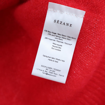 SEZANE Samuel Jumper Vest Red NWT Pullover Sleeveless Sweater Women's S
