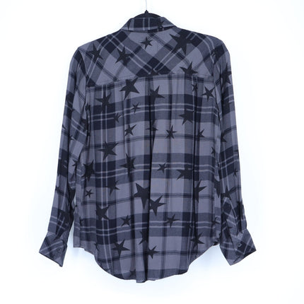 Rails Hunter Shirt Ash Twilight Stars Button Up Plaid Collared Blouse Women's S