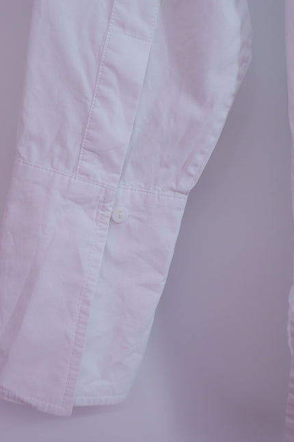 CLASSIC SIX Donna Button Down Shirt White Long Sleeve Cotton Blouse Women's 8