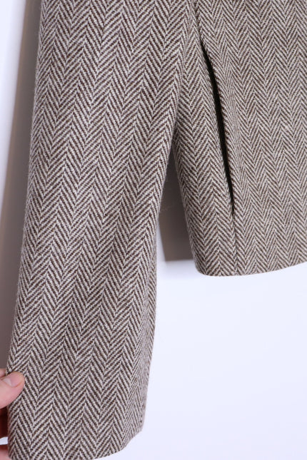BA&SH Blanche Blazer Beige Cropped Long Sleeves Lady Jacket Women's 1/US 4