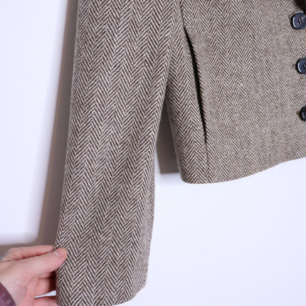 BA&SH Blanche Blazer Beige Cropped Long Sleeves Lady Jacket Women's 1/US 4