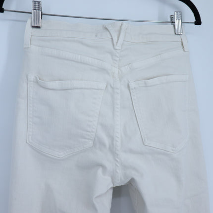 VERONICA BEARD Ryleigh Slim Straight Jeans Ecru High Rise Button Fly Women's 26