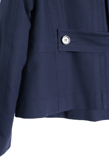 BURBERRY Crop Double Breasted Swing Jacket Dark Navy Long Sleeve Women's 40/US 6