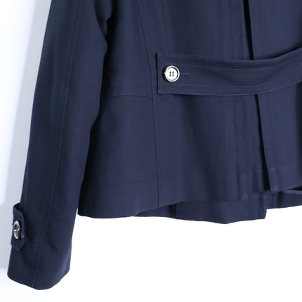 BURBERRY Crop Double Breasted Swing Jacket Dark Navy Long Sleeve Women's 40/US 6