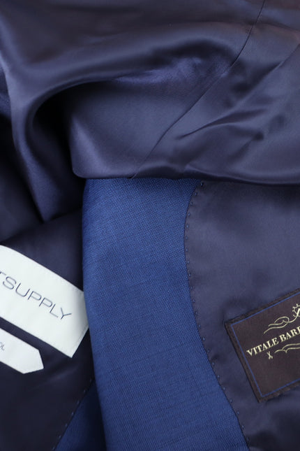 SUITSUPPLY Lazio Slim Sport Coat Mid Blue Wool Single Breasted Men's 50/US 40