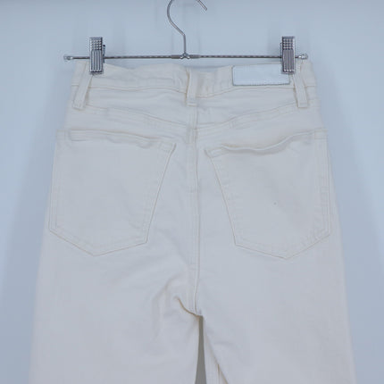 RE/DONE 70's Stove Pipe Jeans Vintage White High Rise Stretch Women's 25