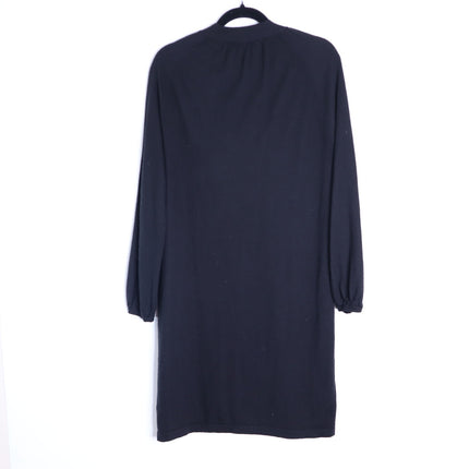 NAKED CASHMERE Long Sleeve Sweater Dress Black Shift Tassel Tie Women's M