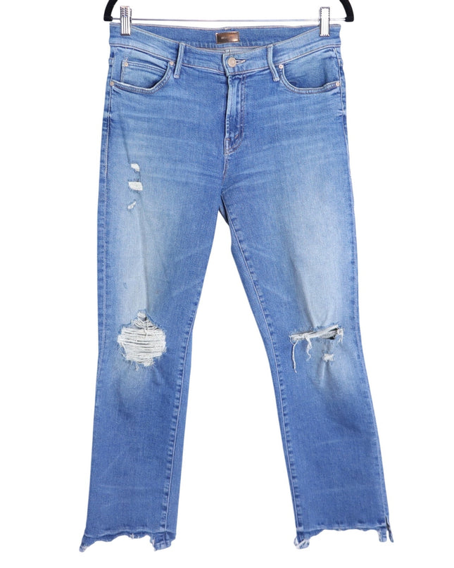MOTHER Rascal Ankle Snippet Jeans Push The Envelope Blue Light Wash Women's 29