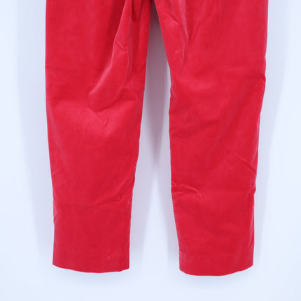 J. Crew Kate Stretch Velvet Pants Festival Red Straight Leg Zip Fly Women's 2