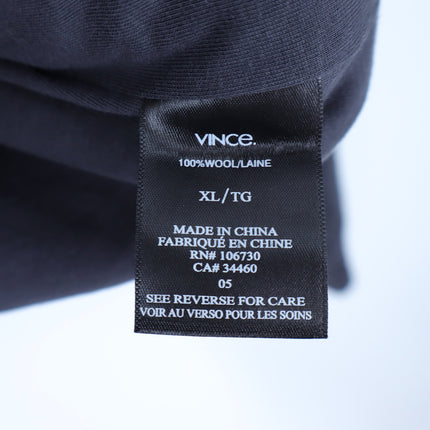 Vince Wool Cable Full Zip Sweater Dark Gray Textured Long Sleeve Men's XL